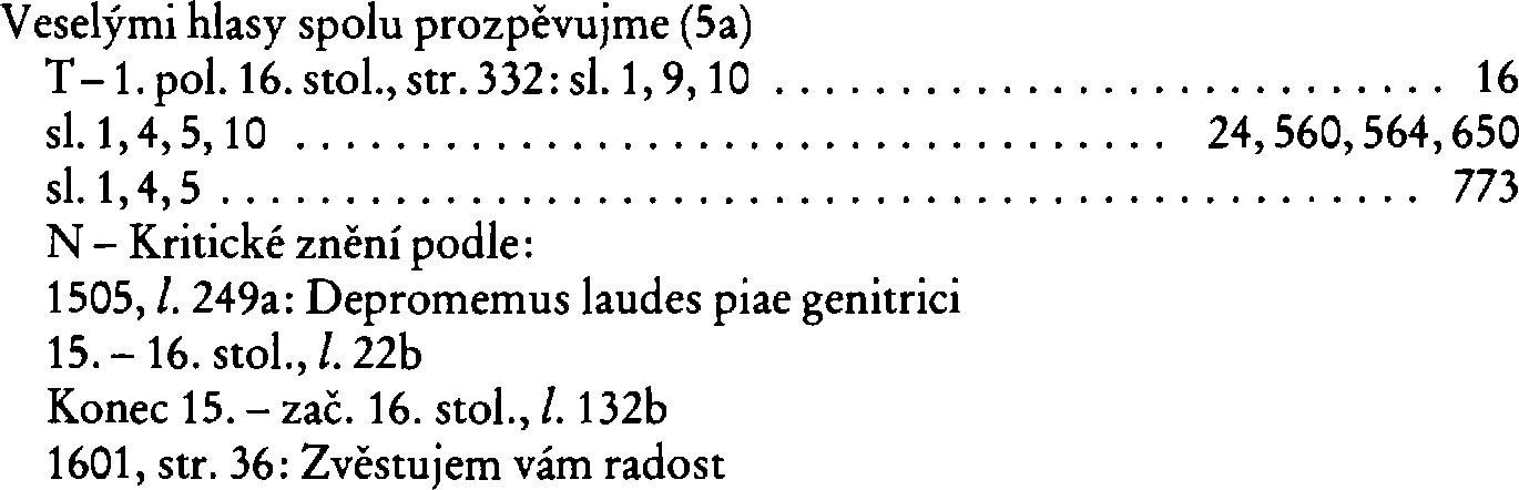 Informace o písni 5a: Veselými hlasy spolu prozpěvujme