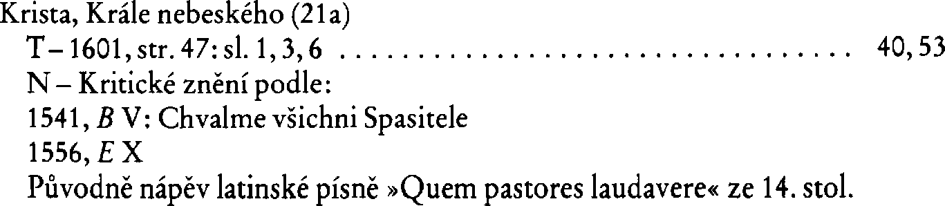 Informace o písni 21a: Krista, Krále nebeského