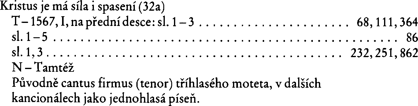 Informace o písni 32a: Kristus je má síla i spasení