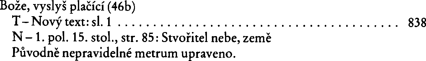 Informace o písni 46b: Bože, vyslyš plačící