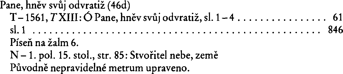 Informace o písni 46d: Pane, hněv svůj odvratiž