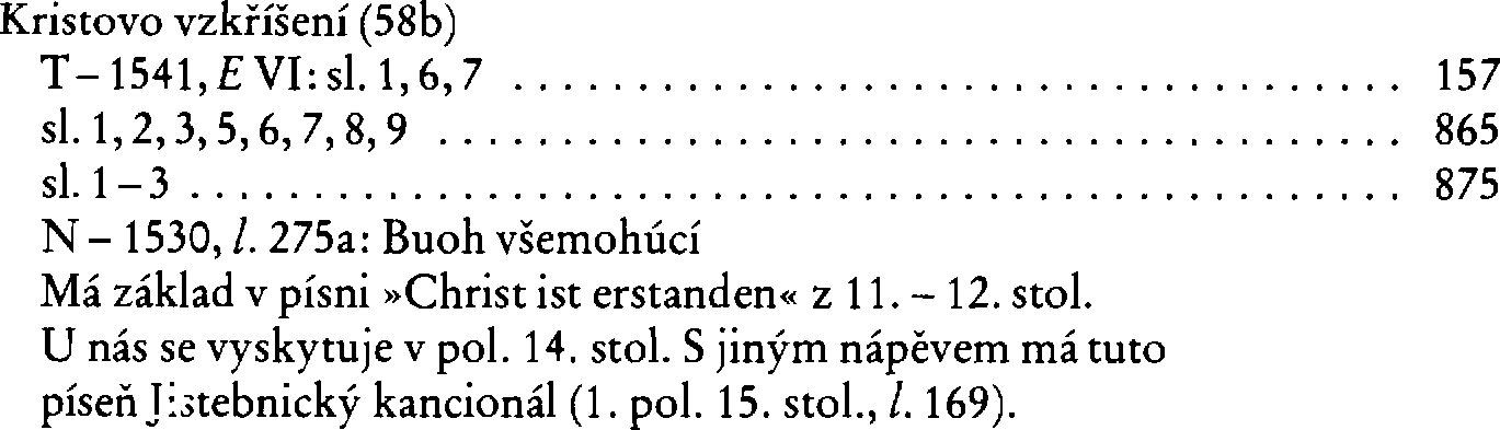 Informace o písni 58b: Kristovo vzkříšení
