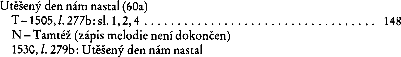 Informace o písni 60a: Utěšený den nám nastal
