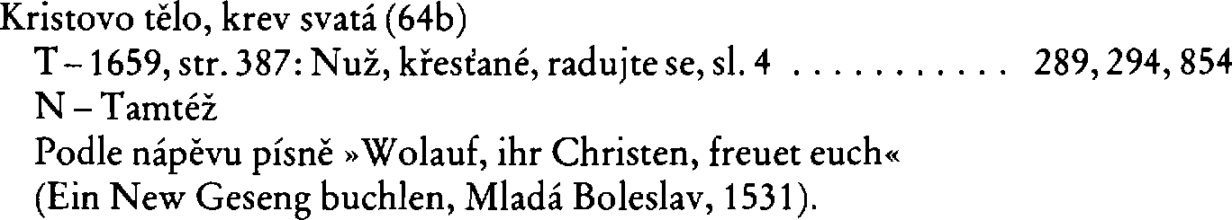 Informace o písni 64b: Kristovo tělo, krev svatá