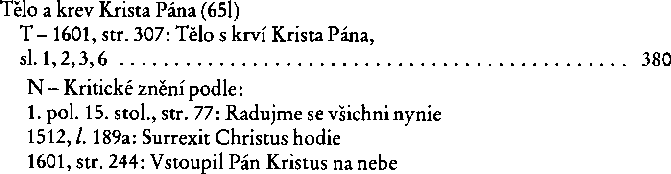Informace o písni 65l: Tělo a krev Krista Pána