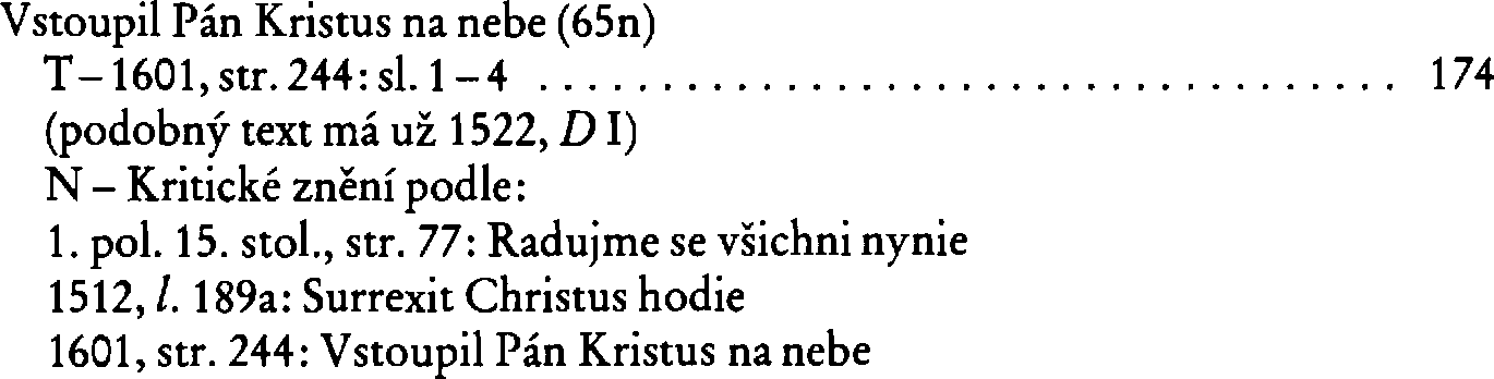 Informace o písni 65n: Vstoupil Pán Kristus na nebe