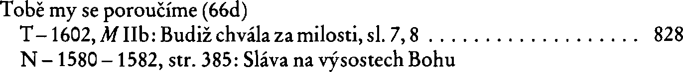 Informace o písni 66d: Tobě my se poroučíme