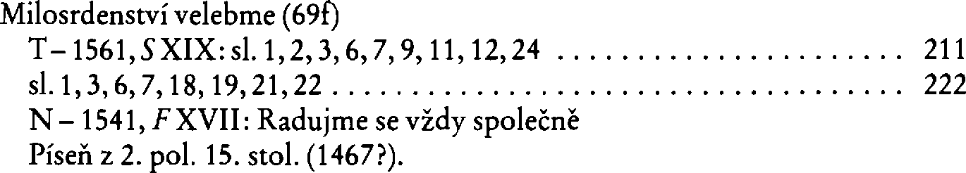 Informace o písni 69f: Milosrdenství velebme