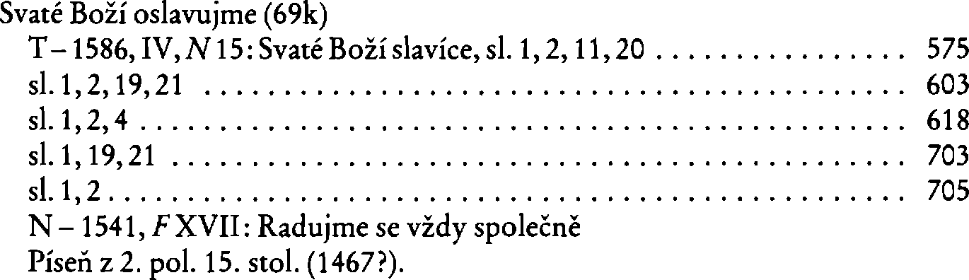 Informace o písni 69k: Svaté Boží oslavujme