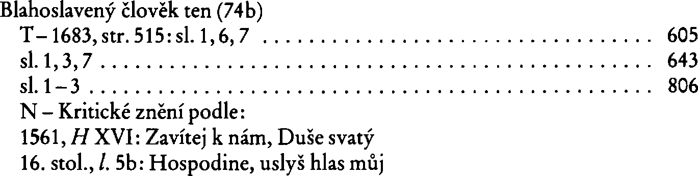 Informace o písni 74b: Blahoslavený člověk ten