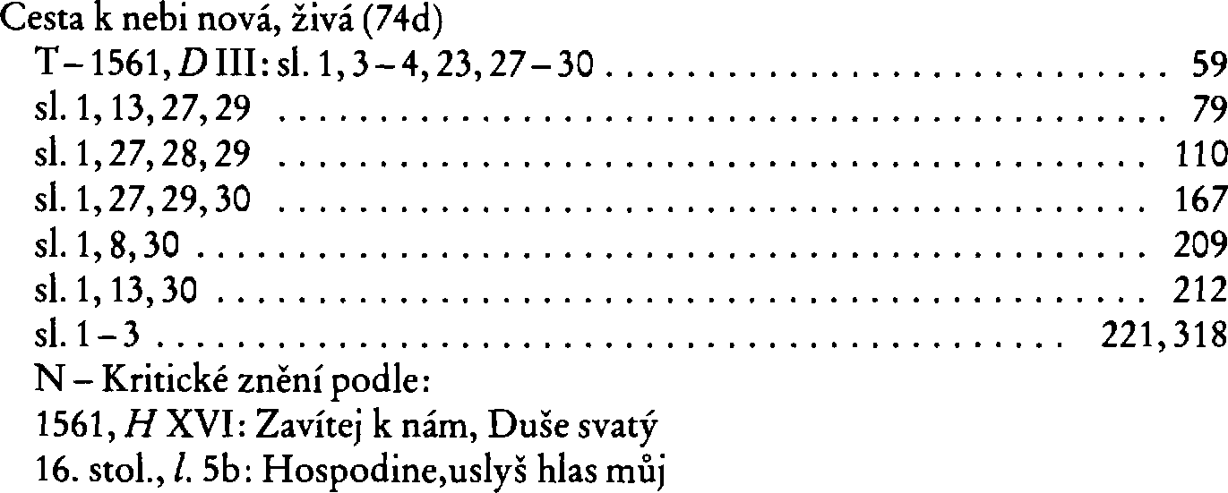 Informace o písni 74d: Cesta k nebi nová, živá