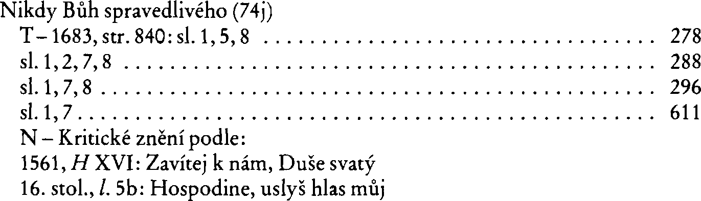Informace o písni 74j: Nikdy Bůh spravedlivého