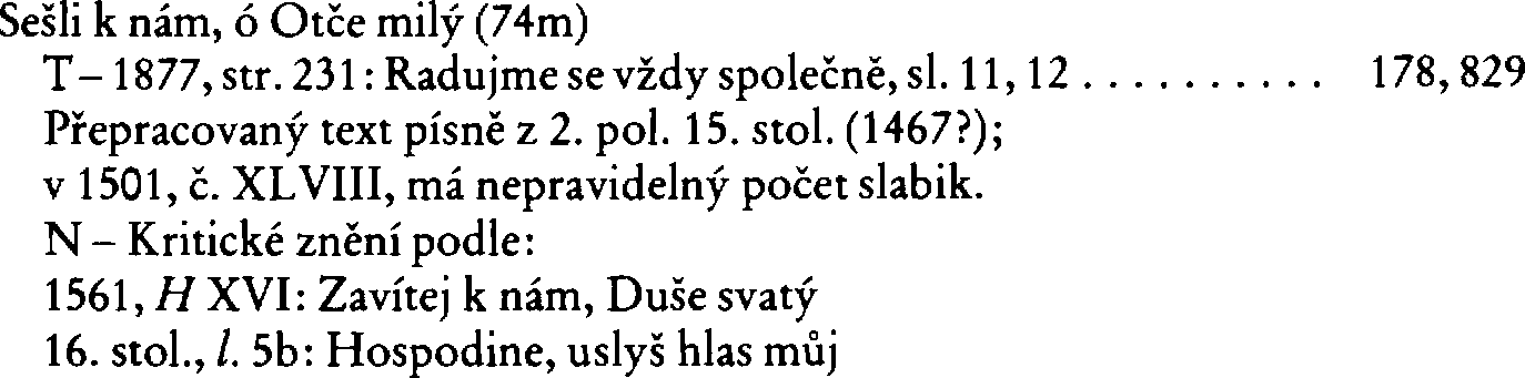 Informace o písni 74m: Sešli k nám, ó Otče milý