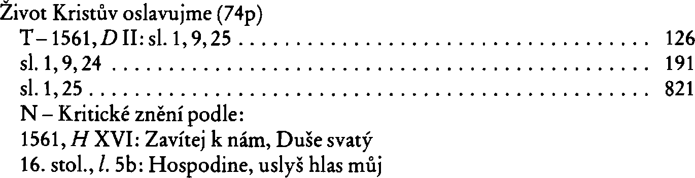 Informace o písni 74p: Život Kristův oslavujme