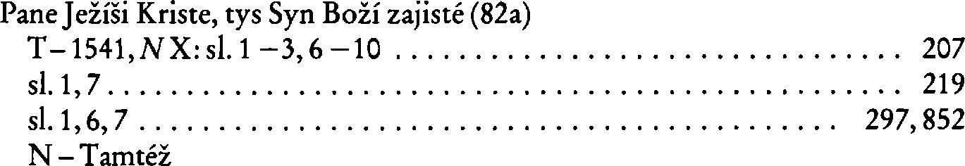 Informace o písni 82a: Pane Ježíši Kriste, tys Syn Boží zajisté