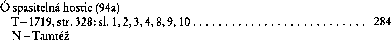 Informace o písni 94a: Ó spasitelná hostie
