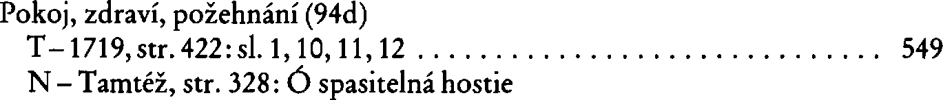 Informace o písni 94d: Pokoj, zdraví, požehnání