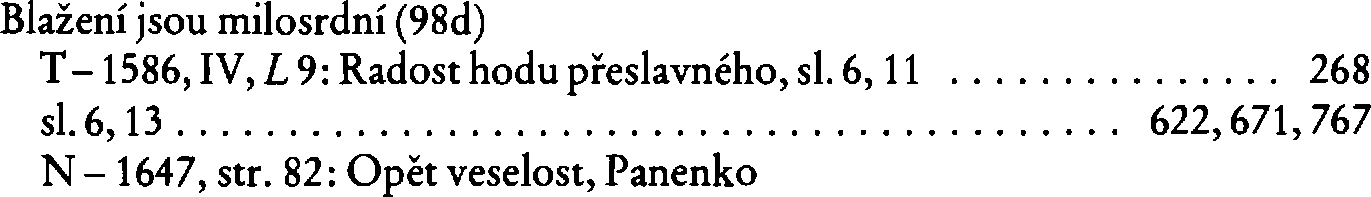 Informace o písni 98d: Blažení jsou milosrdní