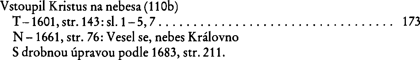 Informace o písni 110b: Vstoupil Kristus na nebesa