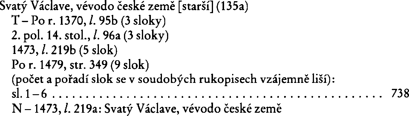 Informace o písni 135a: Svatý Václave, vévodo české země [starší]