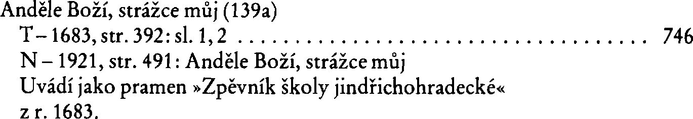 Informace o písni 139a: Anděle Boží, strážce můj