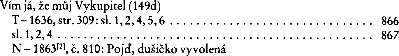 Informace o písni 149d: Vím já, že můj Vykupitel